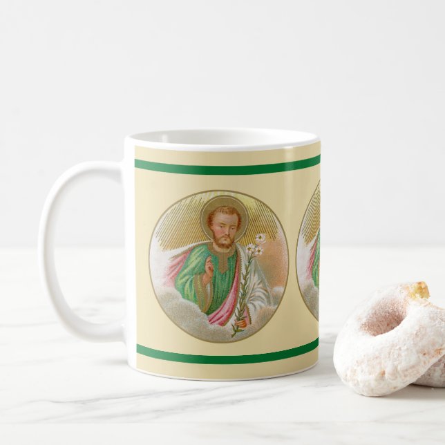 St. Joseph aus einer "Pilgerkarte" (Detail; B 01) Kaffeetasse (Mit Donut)
