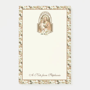 St. Joseph Baby Jesus Religiös Vintage Lilien Post-it Klebezettel