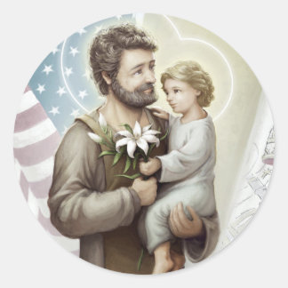 St. Joseph der Beschützer Runder Aufkleber