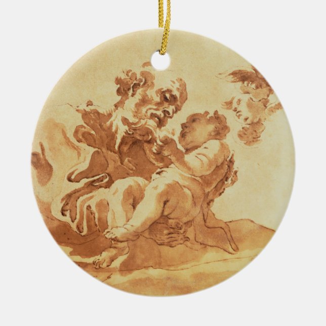 St Joseph, der das Christus-Kind verehrt (Stift, Keramikornament (Vorne)