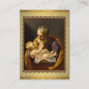 St Joseph, der das Gebet Baby Jesuss Memorare häl Visitenkarte