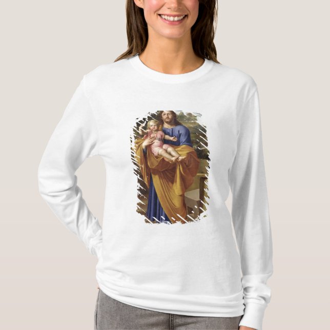 St Joseph, der den Säugling Jesus, 1665 trägt T-Shirt (Vorderseite)