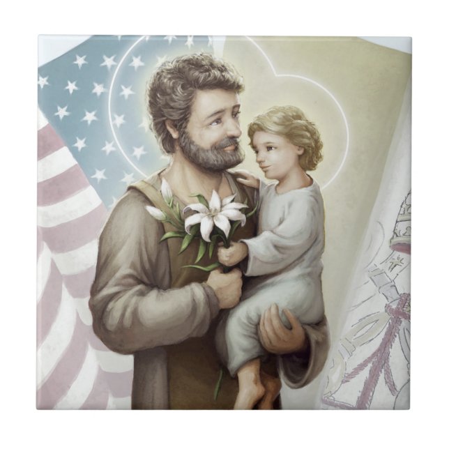 St Joseph der Schutz Fliese (Vorderseite)