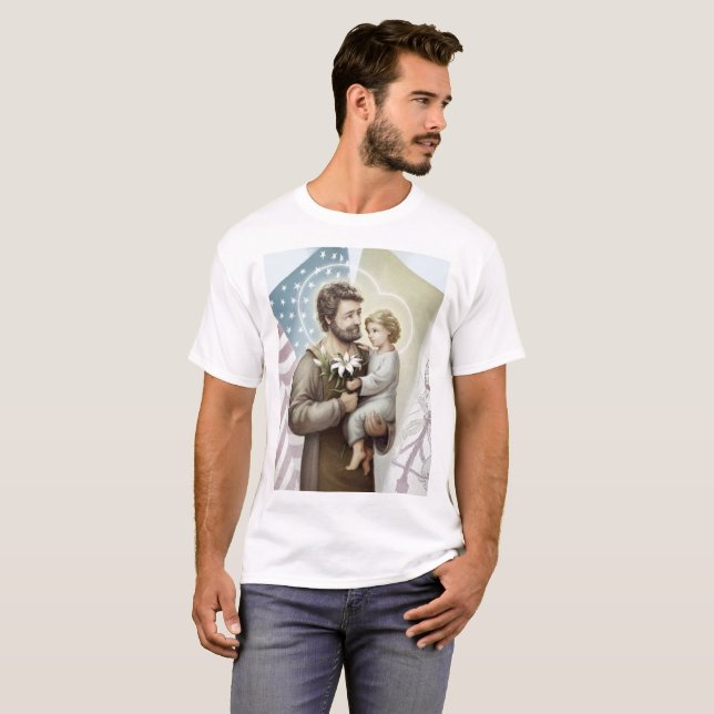 St Joseph der Schutz T-Shirt (Vorne ganz)