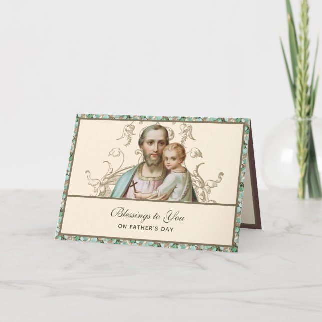 St. Joseph Fathers Day Jesus Religious Card Karte (Vorderseite)
