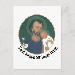 St. Joseph für diese Zeiten Flach Grußkarte Postkarte