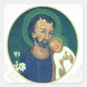St. Joseph für diese Zeiten Quadratischer Aufkleber