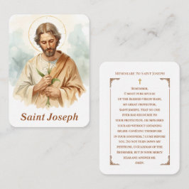 St. Joseph Gebetskarte | Katholisches Memorare Platzkarte