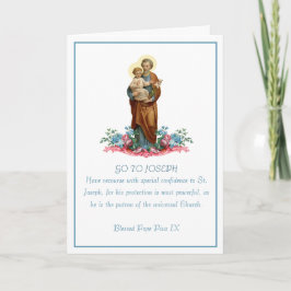 St. Joseph & Jesus Floral Religiöses Gebet Karte