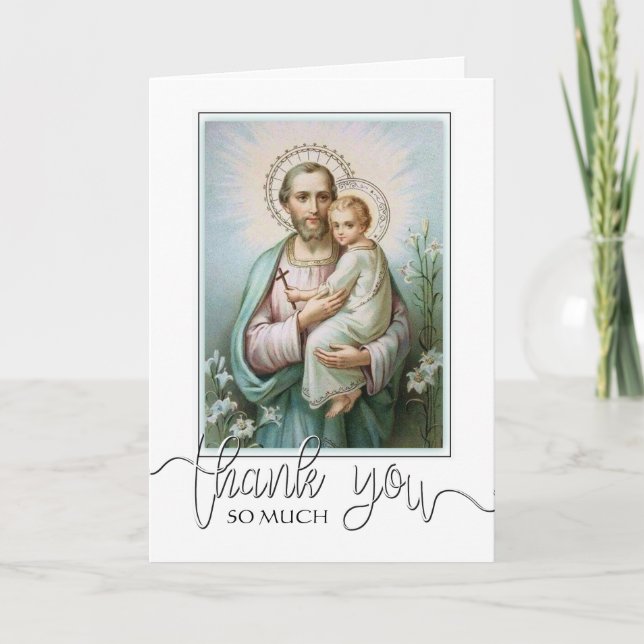 St. Joseph Jesus katholisches Beileid Vielen Dank Dankeskarte (Vorderseite)