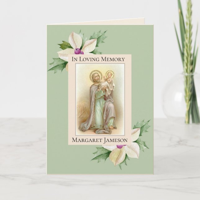 St. Joseph Jesus katholisches Beileid Vielen Dank Dankeskarte (Vorderseite)