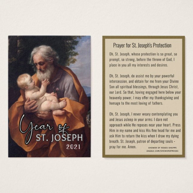 St. Joseph Jesus katholisches Schutzgebet (Vorne & Hinten)