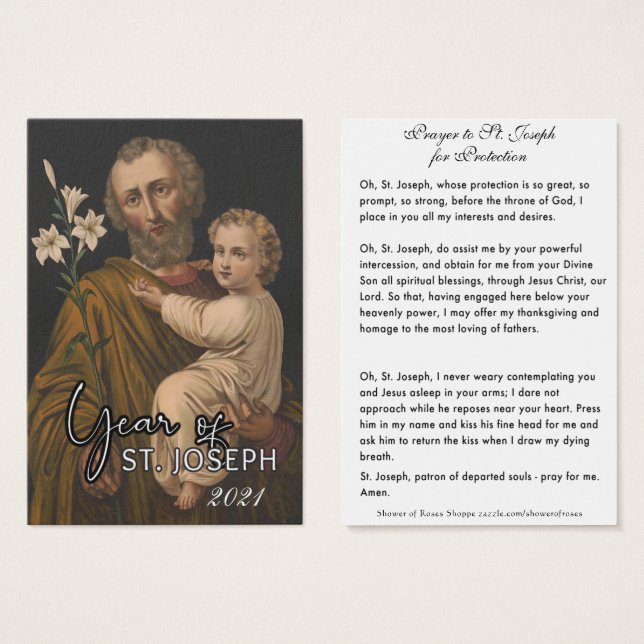 St. Joseph Jesus katholisches Schutzgebet (Vorne & Hinten)