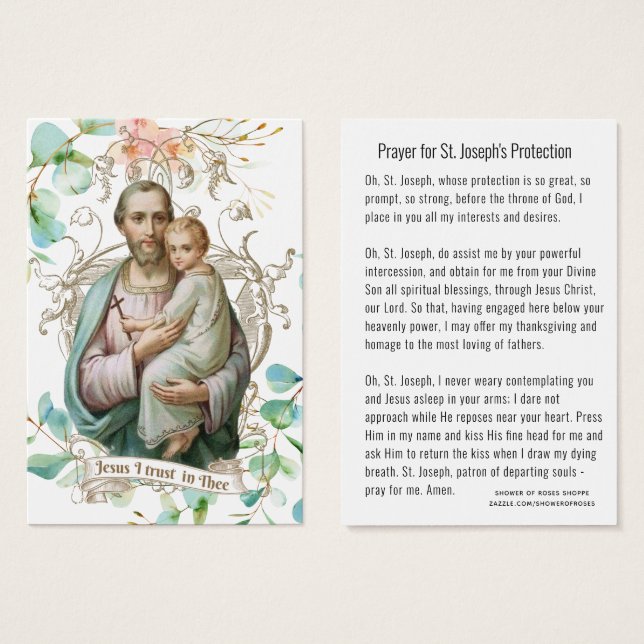 St. Joseph Jesus Schutz Gebet katholisch (Vorne & Hinten)