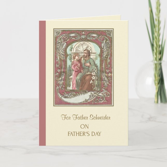 St. Joseph-Kind Jesus-Vater-Tag-Religiöse Karte (Vorderseite)