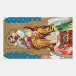 St. Joseph, Kleinkind CC, Engel mit Vatikanmodell Rechteckiger Aufkleber