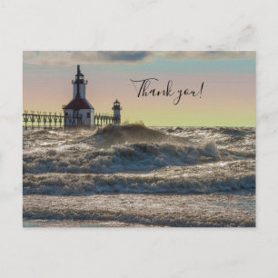 St Joseph Lighthouse Painterly Danke Postcard Postkarte