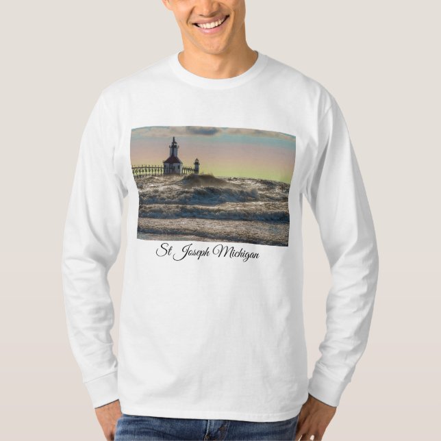 St Joseph Lighthouse Painterly Long Sleeve T - Shi T-Shirt (Vorderseite)