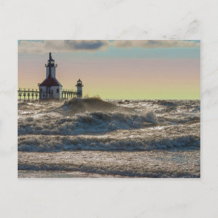 St Joseph Lighthouse Painterly Postkarte