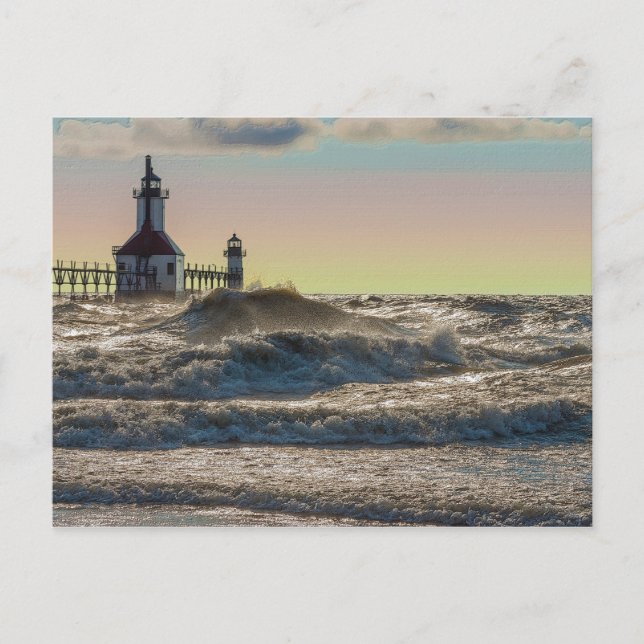 St Joseph Lighthouse Painterly Postkarte (Vorderseite)