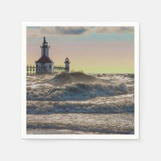 St Joseph Lighthouse Painterly Serviette (Vorderseite)