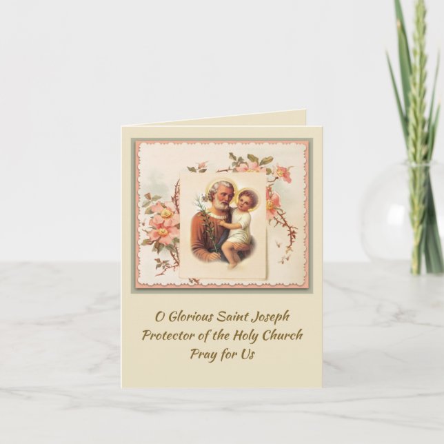 St. Joseph Memorare Gebet Gruß Karte (Vorderseite)