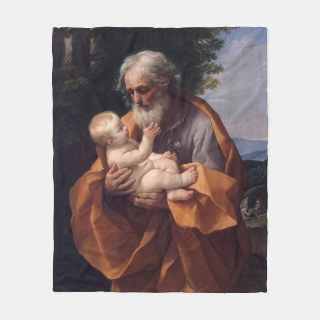 St. Joseph mit dem Baby Jesus Religious katholisch Fleecedecke (Vorderseite)