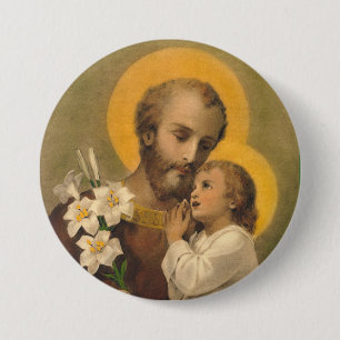 St Joseph mit dem Kind Jesus Button