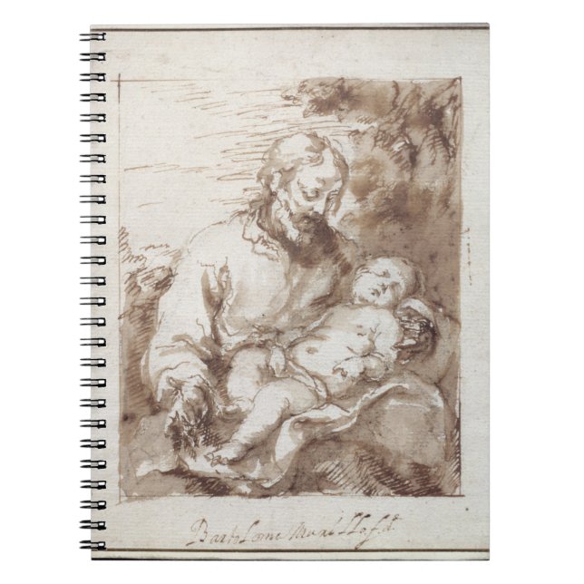 St Joseph mit dem schlafenden Christus-Kind (Stift Notizblock (Vorderseite)
