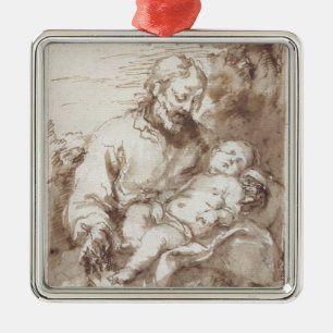 St Joseph mit dem schlafenden Christus-Kind (Stift Silbernes Ornament