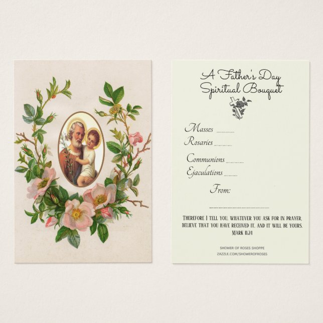 St. Joseph Spiritual Bouquet Spanische Heilige Kar (Vorne & Hinten)