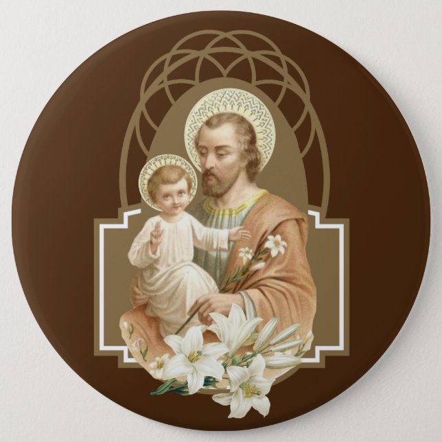 St Joseph u. Kind Jesus Button (Vorderseite)