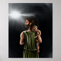 St. Joseph und das Kind Jesus drucken