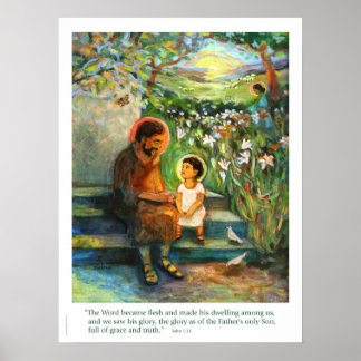 St. Joseph und Jesus sprechen, Poster der Heiligen