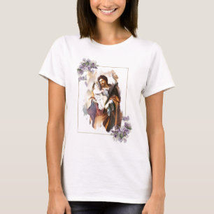 St. Joseph und Jesus Watercolor Floral Religious T-Shirt