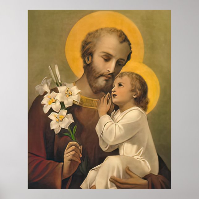 St. Joseph und Kind Jesus katholische Heilige Prin Poster (Vorne)