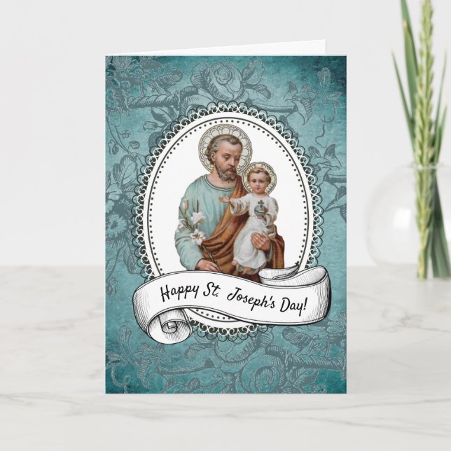 St. Joseph's Day Fest Jesus Religious Gebet Karte (Vorderseite)