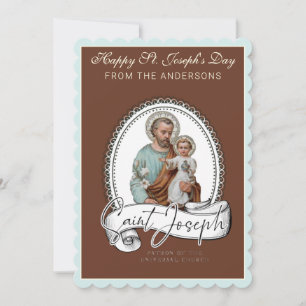 St. Josephs Gebet mit Jesus  Karte