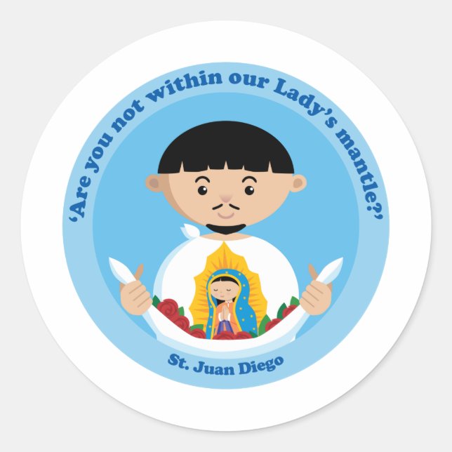 St. Juan Diego Runder Aufkleber (Vorderseite)