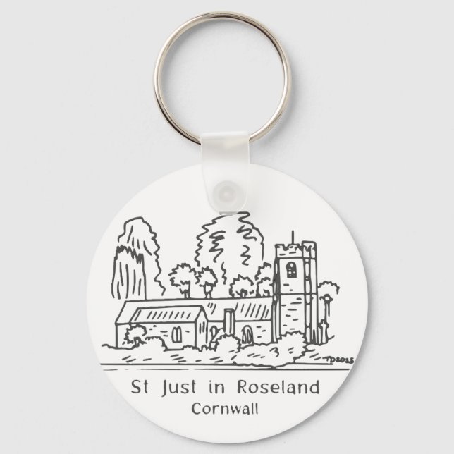 St Just in Roseland church keyring Schlüsselanhänger (Vorderseite)