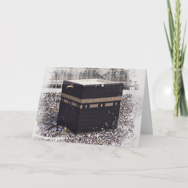 St. Kaaba, Masjid Al Haram, Aquarellbilder Karte (Vorderseite)