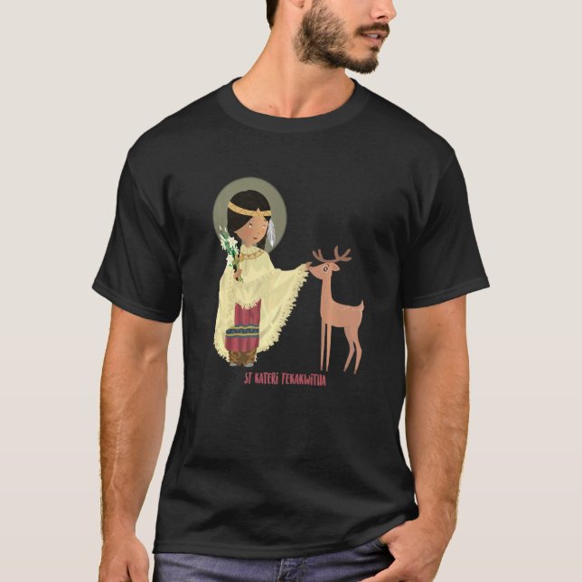 St Kateri Tekakwitha Katholische Kirche Santa Mari T-Shirt (Vorderseite)