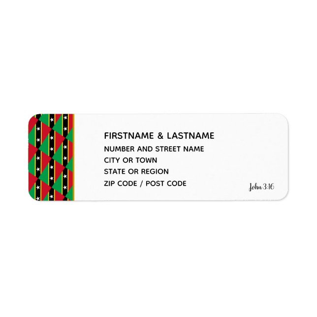 ST KITTS | John 3:16 Rücksendeadresse (Vorne)