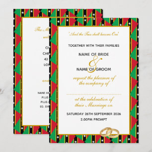 ST KITTS NEVIS Christliches Gold Script Wedding Einladung
