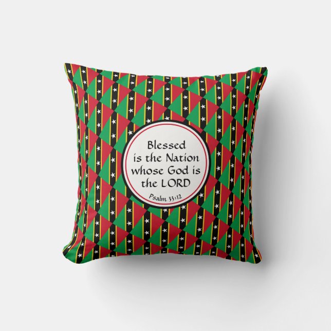 ST KITTS & NEVIS FLAG | Gesegnete Nation | Patriot Kissen (Vorderseite)
