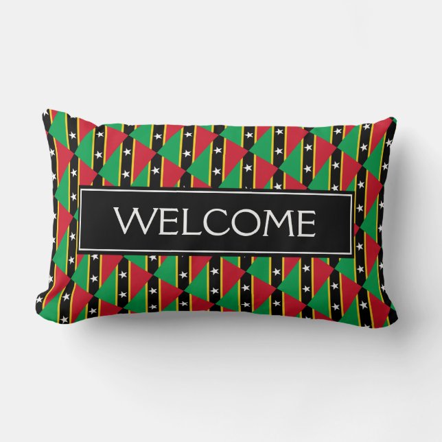 ST KITTS & NEVIS FLAG | Patriotische BEGRÜSSUNG Lendenkissen (Vorderseite)