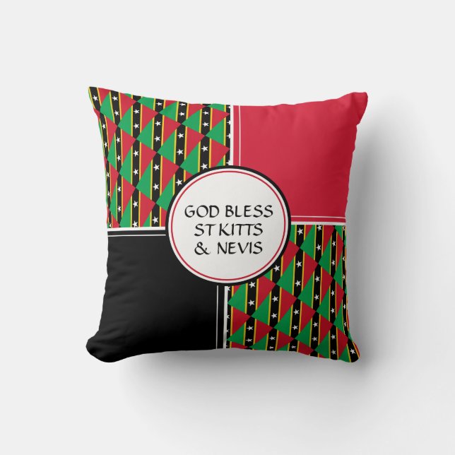 ST KITTS & NEVIS FLAG Patriotischer Gott segne Kissen (Vorderseite)