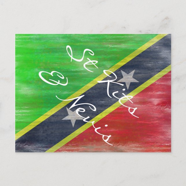 St. Kitts & Nevis-Flagge Postkarte (Vorderseite)