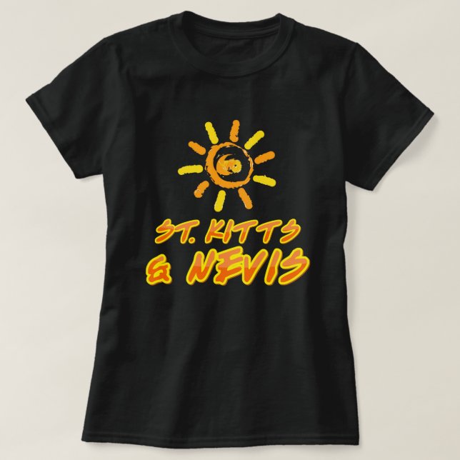 St. Kitts & Nevis hellgelb & orange T-Shirt (Design vorne)