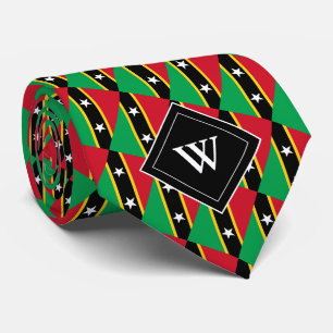 ST KITTS & NEVIS Monogram Flag Krawatte